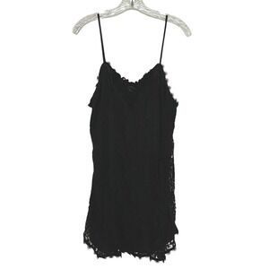 Vintage Babydoll Nightgown M Black Whimsygoth Feminine Dark Fairy Romantic Lacy